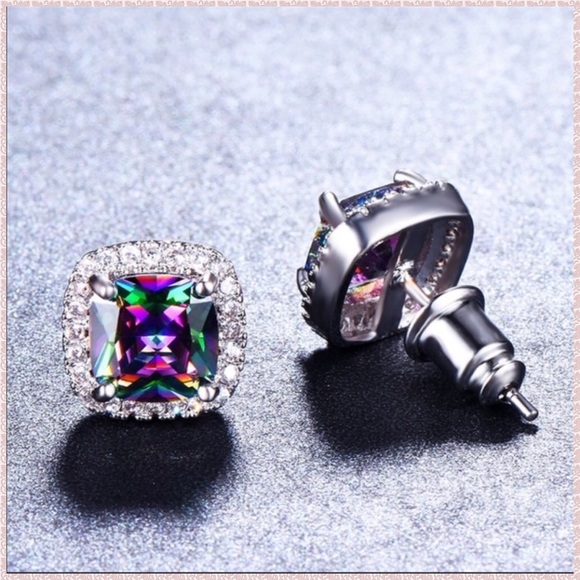 ⚡️FINAL PRICE⚡️🖤BOGO50 Rainbow Topaz Earrings - Picture 6 of 7